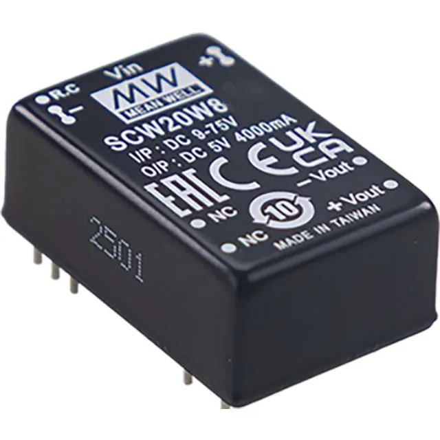 Mean Well SCW20W8-15 — 20W;9-75VIN;15VO @1333MA;DIP24